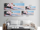 Pink Flowers, Framed Canvas Print, Floral Wall Art, Desert Artwork, Boho Aesthetic, Modern Home Decor, Bedroom Art, Nature Painting