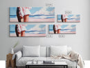 Ocean Breeze, White Dress, Canvas Print, Beach Wall Art, Minimalist Art, Relaxing Home Decor, Blue Sky Painting, Modern Wall Art