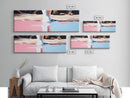 Pink Reflection, Abstract Art, Feminine Aesthetic, Soft Pastel Painting, Canvas Print, Minimalist Wall Art, Bedroom Wall Decor