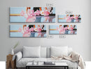 Floral Reflections, Pink Blossoms, Water Mirror, Framed Canvas Print, Feminine Wall Art, Elegant Bedroom Decor, Pastel Aesthetic