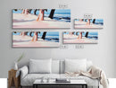 Coastal Trees, Beach Landscape, Ocean View, Framed Canvas Print, Modern Wall Art, Minimalist Decor, Living Room Art, Tropical Artwork