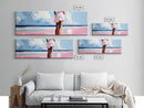 Woman by Ocean, Beach Reflection, Serenity Art, Framed Canvas Print, Modern Coastal Decor, Minimalist Wall Art, Bedroom Artwork