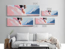 Pink Dress, Mountains, Canvas Print, Romantic Wall Art, Minimalist Painting, Bedroom Decor, Feminine Art, Modern Home Aesthetic