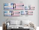 Fashion Walk, Chic Modern Art, Feminine Aesthetic, Pastel Wall Decor, Dreamy Reflections, Stylish Home Design, Framed Canvas Print