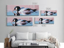 Water Bird, serene wildlife art, nature-inspired home decor, modern minimalist print, framed canvas print, coastal bird artwork