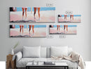 Walking On Sand, Beach Art, Summer Aesthetic, Coastal Canvas Print, Living Room Wall Art, Minimalist Art, Pastel Home Decor