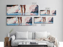 Beach Reflection, Coastal Art, Bedroom Wall Art, Framed Canvas Print, Soft Pastel Tones, Modern Painting, Boho Beach Aesthetic