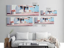 Coastal Café, Beachfront House, Ocean Breeze, Minimalist Canvas Print, Living Room Wall Art, Nautical Home Decor, Modern Coastal Art