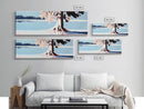 Serene Lake, Tree Reflection, Minimalist Landscape, Canvas Print, Nature Inspired Wall Art, Tranquil Home Decor, Soft Pastel Tones