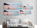 Sunset Beach, Warm Coastal View, Minimalist Ocean Art, Canvas Print, Living Room Wall Art, Tranquil Shoreline, Soft Pink Tones