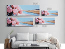 Pink Peony Art, Floral Abstract Painting, Feminine Wall Decor, Elegant Framed Canvas Print, Modern Minimalist Home, Soft Botanical Design