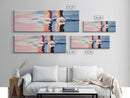 Ocean Steps, Abstract Beach Art, Minimalist Seaside, Framed Canvas Print, Water Reflection Wall Art, Coastal Living Decor, Boho Beach