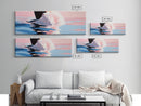 Ocean Waves, Sunset Beauty, Tranquil Seascape, Beach House, Framed Canvas Print, Coastal Art, Living Room Decor, Summer Vibes