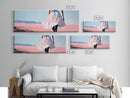 Flowing Dress, Beach Walk, Pastel Aesthetic, Dreamy Art, Canvas Print, Bedroom Wall Art, Feminine Home Decor, Soft Colors