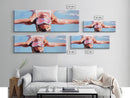 Floating Relaxation, Summer Bliss, Poolside Calm, Leisure Vibes, Framed Canvas Print, Boho Wall Art, Modern Bedroom Decor, Gift Idea