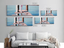 Pier Walk, Ocean Art, Coastal Landscape, Tranquil Water, Seaside Painting, Nautical Home Decor, Modern Art, Framed Canvas Print