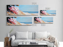 Beach Flowers, Coastal Blossoms, Summer Landscape, Framed Canvas Print, Boho Wall Art, Seaside Painting, Nature Home Decor