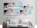 Cliffside Walk, Coastal Landscape Art, Peaceful Beach Scene, Nature Painting, Seaside Decor, Framed Canvas Print, Living Room Wall Art
