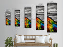 Vibrant Hillside, Ocean Coastline, Bold Color Landscape, Modern Impressionism, Unique Home Decor, Framed Canvas Print