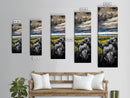 Stormy Landscape, Dramatic Sky Art, Moody Coastal Painting, Canvas Print, Nature Inspired Art, Dark Blue Wall Decor, Living Room Art