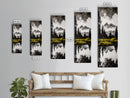 Twin Peaks, Forest Reflection, Framed Canvas Print, Mountain Art, Nature Decor, Rustic Landscape, Black and White Art, Bedroom Art