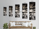 Black and White Seascape, Ocean Wave Painting, Minimalist Coastal Wall Decor, Beach House Artwork, Living Room Art, Framed Canvas Print