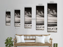 Ocean Horizon, Black and White, Cloudy Sky, Canvas Print, Coastal Wall Art, Minimalist Seascape, Modern Living Room Decor, Nautical Art