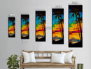 Palm Trees, Sunset, Ocean, Canvas Print, Tropical Wall Art, Vibrant Seascape, Beach House Decor, Exotic Landscape Painting