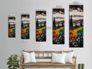 Vibrant Landscape, Mountain View, Wildflower Meadow, Framed Canvas Print, Nature Art, Cabin Decor, Rustic Wall Art, Living Room Wall Art