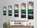 Abstract Landscape, Green and Blue, Modern Minimalist, Framed Canvas Print, Contemporary Wall Art, Office Decor, Living Room Artwork