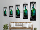 Green Glass Bottle, Modern Still Life, Minimalist Art, Contemporary Home Decor, Framed Canvas Print, Kitchen Wall Art, Vibrant Artwork