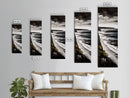 Monochrome Coast, Black and White Seascape, Framed Canvas Print, Beach House Art, Minimalist Landscape, Living Room Wall Art