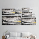 Stormy Ocean, Mountain View, Dramatic Landscape, Coastal Art, Black and White, Framed Canvas Print, Modern Wall Art, Office Decor
