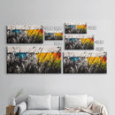 Abstract Field, Colorful Grass, Modern Landscape, Framed Canvas Print, Fall Wall Art, Boho Home Decor, Large Wall Art, Bedroom Wall Art