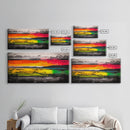 Sunset Reflections, Colorful Abstract, Ocean View, Framed Canvas Print, Vibrant Landscape Art, Large Wall Art, Modern Decor, Bedroom Art