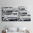 Nautical Art, Coastal Rope, Black and White, Framed Canvas Print, Beach House Decor, Minimalist Wall Art, Modern Ocean Painting