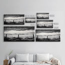 Dark Ocean, Stormy Sky, Coastal Landscape, Black and White Art, Moody Seascape, Living Room Wall Art, Nautical Decor, Framed Canvas Print