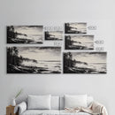 Foggy Coast, Misty Landscape Art, Black and White Wall Art, Canvas Print, Nature Wall Art, Cabin Decor, Moody Art