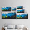 Underwater Seascape Painting, Blue and Yellow Canvas Print, Ocean Wall Art, Marine Decor, Vibrant Home Aesthetic, Framed Canvas Print