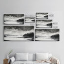 Monochrome Landscape Art, Misty Lake Canvas Print, Nature Wall Decor, Black and White Painting, Living Room Artwork, Framed Canvas Print