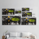 Lotus Pond, Serenity, Zen, Framed Canvas Print, Black and White Nature Art, Japanese Water Lily Decor, Minimalist Meditation Wall Art