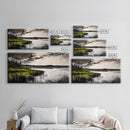 Marshland, Moody Sky, Lakeside View, Canvas Print, Nature Photography, Living Room Wall Art, Rustic Landscape, Neutral Tones Decor