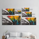 Tropical Palm Leaves, Sunset Art, Beach House Decor, Vibrant Coastal Painting, Island Vibes, Framed Canvas Print, Bedroom Wall Art
