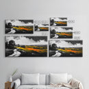 Rolling Hills, Country Path, Black and White Landscape, Canvas Print, Autumn Fields, Minimalist Wall Art, Living Room Decor, Bold Contrast