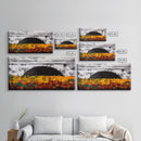 Golden Meadow, Sunset Fields, Rustic Landscape, Framed Canvas Print, Autumn Decor, Warm Colors, Cozy Home Art, Living Room Wall Art
