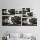 Misty Forest, Black and White, Nature Landscape, Framed Canvas Print, Tree Art, Moody Wall Decor, Rustic Cabin Art, Office Wall Art