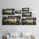 Autumn Trees, Woodland Scene, Black and White Forest, Framed Canvas Print, Nature Landscape Art, Fall Decor, Living Room Art, Rustic Art