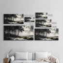 Forest Path, Coastal Landscape, Black and White Art, Tranquil Scene, Nature Wall Art, Minimalist Decor, Living Room, Canvas Print