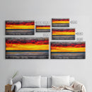 Sunset Beach, Ocean Art, Coastal Landscape, Modern Canvas Print, Boho Wall Art, Vibrant Seascape, Living Room Decor, Bold Art
