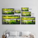 Surfer Waiting, Ocean Art, Tropical Canvas Print, Vibrant Green, Modern Wall Art, Surfing Decor, Beach House Vibes, Coastal Painting